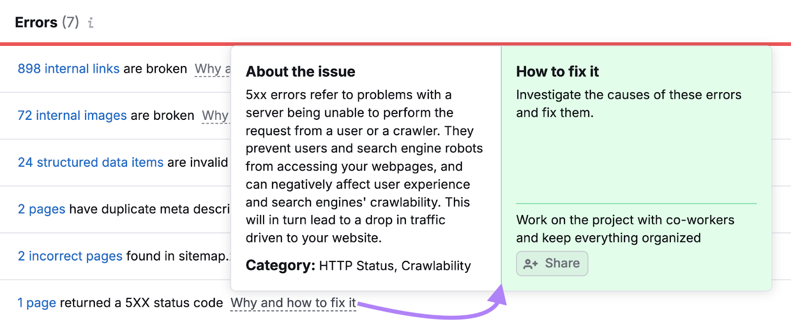 The pop up explains more about the problem and steps to fix it.