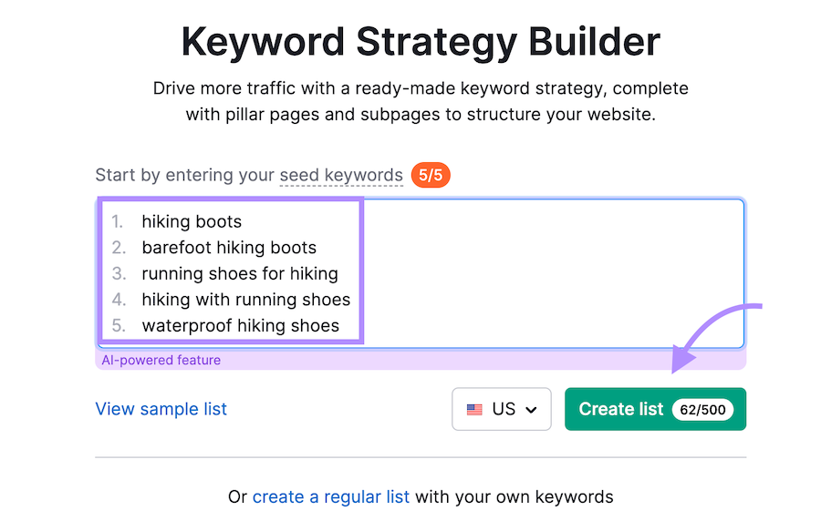 keyword strategy builder