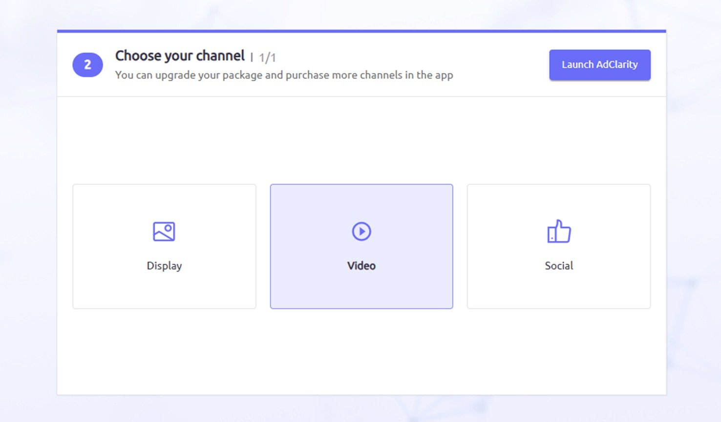 Selecting your channel in AdClarity &mdash; Advertising Intelligence