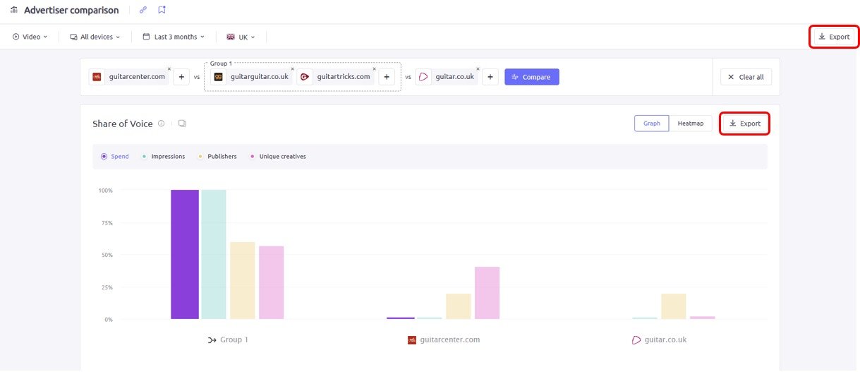 How to export your report in AdClarity &mdash; Advertising Intelligence
